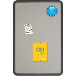 Bulletin*Quartet Contour Fabric Bulletin Board, Black Frame, 2'H x 3'W (7693G)