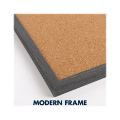 Bulletin*Quartet Cork Bulletin Board, Gray Frame, 2' x 1.5' (Q192317W00-STPR)