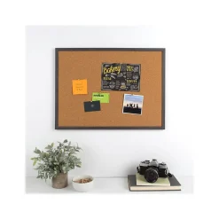 Bulletin*Quartet Cork Bulletin Board, Gray Frame, 2' x 1.5' (Q192317W00-STPR)