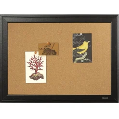 Bulletin*Quartet Cork Bulletin Board, Black Frame, 23'' x 17'' (79281)