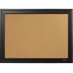 Bulletin*Quartet Cork Bulletin Board, Black Frame, 11"H x 17"W (79279)