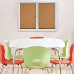 Bulletin*Quartet Cork Enclosed Board, Aluminum Frame, 3'H x 4'W (2364)