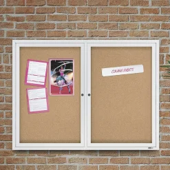 Bulletin*Quartet Cork Enclosed Board, Aluminum Frame, 3'H x 4'W (2364)