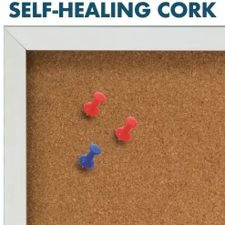 Bulletin*Quartet Cork Enclosed Board, Aluminum Frame, 3'H x 4'W (2364)