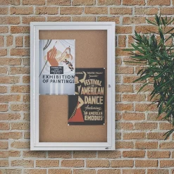 Bulletin*Quartet Cork Enclosed Bulletin Board, Aluminum Frame, 3'H x 2'W (2363)