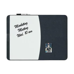 Bulletin*Quartet Designer Tack & Write Combination Dry-Erase Whiteboard, Plastic Frame, 3' x 2' (06545BK)