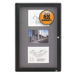 Bulletin*Quartet Fabric Enclosed Bulletin Board, Graphite Frame, 3'H x 2'W (2363L)