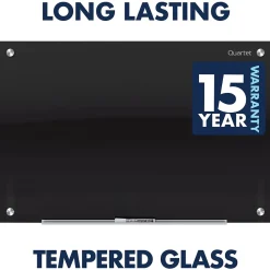 Dry Erase*Quartet Infinity Magnetic Glass Dry-Erase Whiteboard, Black, 3' x 2' (G3624B)