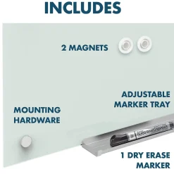 Dry Erase*Quartet Infinity Magnetic Glass Cubicle Dry-Erase Whiteboard, 2.5' x 2' (PDEC1830)