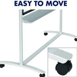 Dry Erase*Quartet Prestige 2 Magnetic Mobile Presentation Whiteboard Easel, 6' x 4' (ECM64P2)