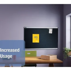 Bulletin*Quartet Prestige Foam Bulletin Board, Aluminum Frame, 3'H x 4'W (B344A)