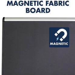 Bulletin*Quartet Prestige Plus Magnetic Fabric Bulletin Board, Aluminum Frame, 4'H x 6'W (MB547A)