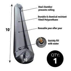 Quick Dam Universal Water Curb, Flood Control, 10" x 10', 1/Pack (QDWC1010)