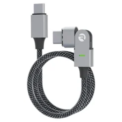 The Magic 180 Pro Fast-Charging Cable for iOS, Micro USB & USB-C, 6.5-ft., Black (RACMAG720-23E-BLAB)<Raycon New