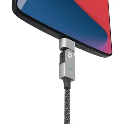 The Magic 180 Pro Fast-Charging Cable for iOS, Micro USB & USB-C, 6.5-ft., Black (RACMAG720-23E-BLAB)<Raycon New