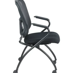Folding & Stacking*RAYNOR GROUP Raynor Eurotech Fabric Seat Flip Nesting Chair, with Arm, Black, 2/Carton