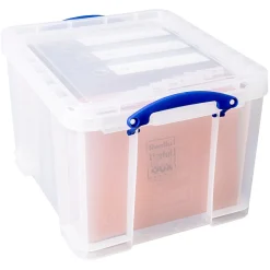 File Storage|Really Useful Box Locking File Totes, Letter/Legal Size, Clear (32CL)