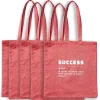 Recycled Cotton Twill Tote - Success - 5 Pack<Baudville Clearance