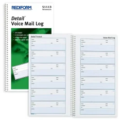 Notepads|Rediform Detail Message Pad, 10.63" x 5.63", Unruled, White, 100 Sheets/Pad (51113)