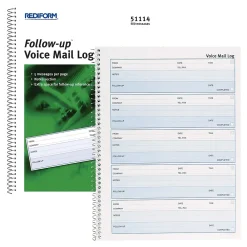 Notepads|Rediform Follow Up Message Pad, 8" x 11", White/Blue, 100 Sheets/Pad (51114)