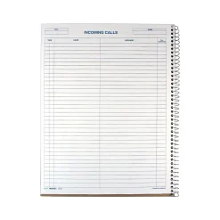 Notepads|Rediform Incoming/Outgoing Call Register, 8.5" x 11", White, 100 Sheets/Pad (50111)