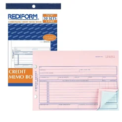 Business Forms*Rediform 3-Part Carbonless Credit Memos, 5.5"L x 7.88"W, 50 Sets/Book (RED7L787)