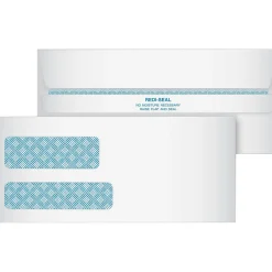 Sale Quality Park Redi-Seal Envelope, Security, #9, Double Window, Contemporary, White, 250/Bx