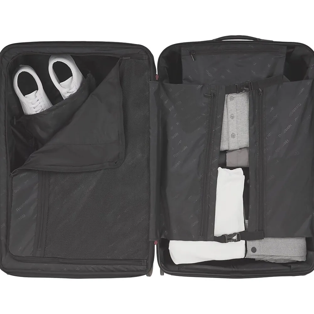 21.25" Hardside Carry-On Suitcase, 8-Wheeled Spinner, TSA Checkpoint Friendly, Black (HLG4420RB-BLACK)<Reebok Best