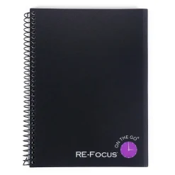 Notepads|RE-FOCUS THE CREATIVE OFFICE on the GO Notepad, College Ruled, Black, 142 Sheets/Pad (88001)