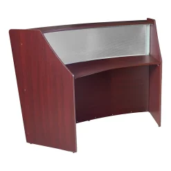 Office Desks*Regency Marque 72"W Curved Reception Desk Workstation, (77310MH) Mahogany