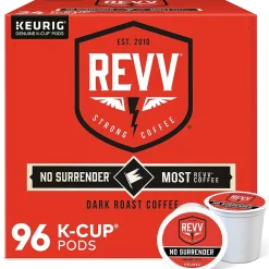 Revv Coffee No Surrender Coffee Keurig® K-Cup® Pods, Dark Roast, 96/Carton (6873CT)