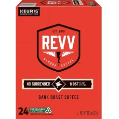 Revv Coffee No Surrender Coffee Keurig® K-Cup® Pods, Dark Roast, 96/Carton (6873CT)