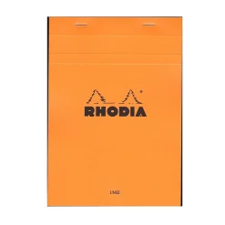 Notepads|Rhodia Classic French Paper Pads Ruled With Margin 6 In. X 8 1/4 In. Orange [Pack Of 4] (4PK-16600)