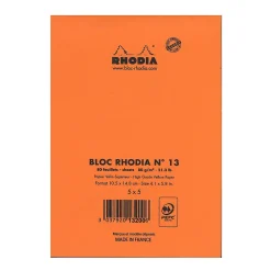 Notepads|Rhodia Classic French Paper Pads Graph 4 In. X 6 In. Orange [Pack Of 8] (8PK-13200)