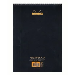 Notepads|Rhodia Wirebound Notebooks Ruled 8 1/4 In. X 12 1/2 In. Black [Pack Of 5] (5PK-185019)