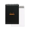 Notepads|Rhodia Wirebound Notebooks Graph 4 In. X 6 In. Black [Pack Of 5] (5PK-135009)