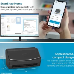 Ricoh ScanSnap IX1600 PA03770-B635 Wireless Duplex Document Scanner, Black