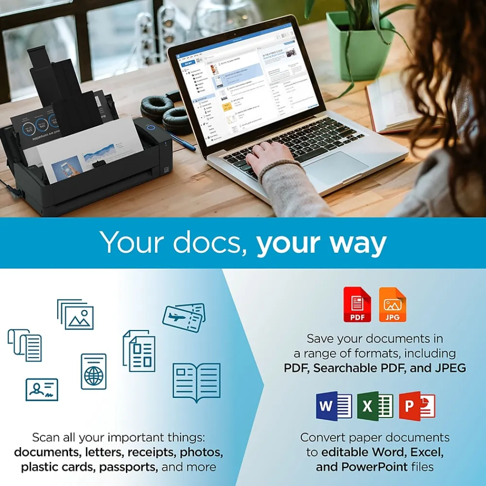 Ricoh ScanSnap IX1300 Wireless Duplex Document Scanner, Black (PA03805-B105)