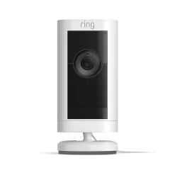 Ring Stick Up Cam Pro Plug In Indoor/Outdoor HDR Security Camera, White (B09CKN2D4S)