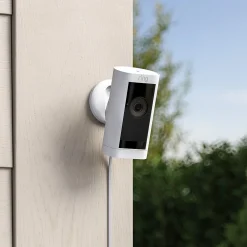 Ring Stick Up Cam Pro Plug In Indoor/Outdoor HDR Security Camera, White (B09CKN2D4S)