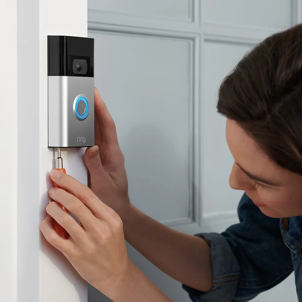 Ring WiFi Wired/Wireless Smart Video Doorbell, Silver (6022381)