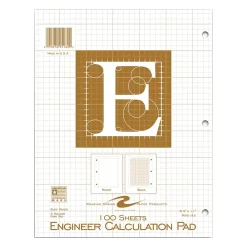 Notebooks|Roaring Spring Paper Products Roaring Spring Engineer Calculation 1-Subject Computation Notebooks, 8.5" x 11", Graph Ruled, 100 Sheets, Manila (95182)