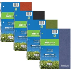 Subject Notebooks|Roaring Spring Paper Products BioBased 1-Subject Notebooks, 8.5" x 11", College Ruled, 70 Sheets, Each (13361)