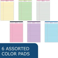 Notepads|Roaring Spring Paper Products Enviroshades Notepad, 5" x 8.25", Legal Ruled, 6/Pack (74220)