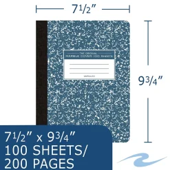 Composition Notebooks|Roaring Spring Paper Products Composition Notebooks, 9.75" x 7.5", 100 Sheets, Blue (77261)