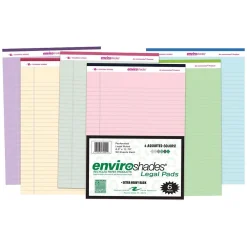 Notepads|Roaring Spring Paper Products Legal Pads, Recycled Paper in Assorted Colors, 8.5" x 11.75", 50 Sheets/Pad, 6 Pads/Pack (74221)