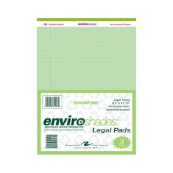 Notepads|Roaring Spring Paper Products 8.5" x 11.75" Legal Pads, Recycled Green Paper, 50 Sheets/Pad, 3 Pads/Pack (74193)