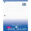 Filler Paper|Roaring Spring Paper Products Wide Ruled Filler Paper, 8" x 10.5", 3-Hole Punched, 100 Sheets/Pack (20010)