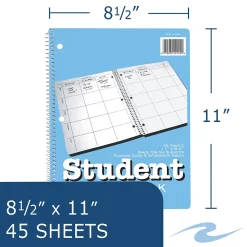 Academic Planners|Roaring Spring Paper Products 8.5" x 11" Academic Year Weekly Planner, Light Blue (12145)
