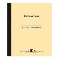 Composition Notebooks|Roaring Spring Paper Products 1-Subject Composition Notebooks, 7" x 8.5", Wide Ruled, 48 Sheets, Brown (77308)